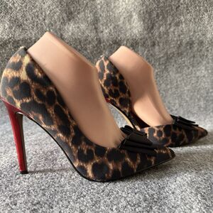 Betsey Johnson Prince-P d'Orsay Pump 9M Animal Print Bow Pointed Toe Stiletto